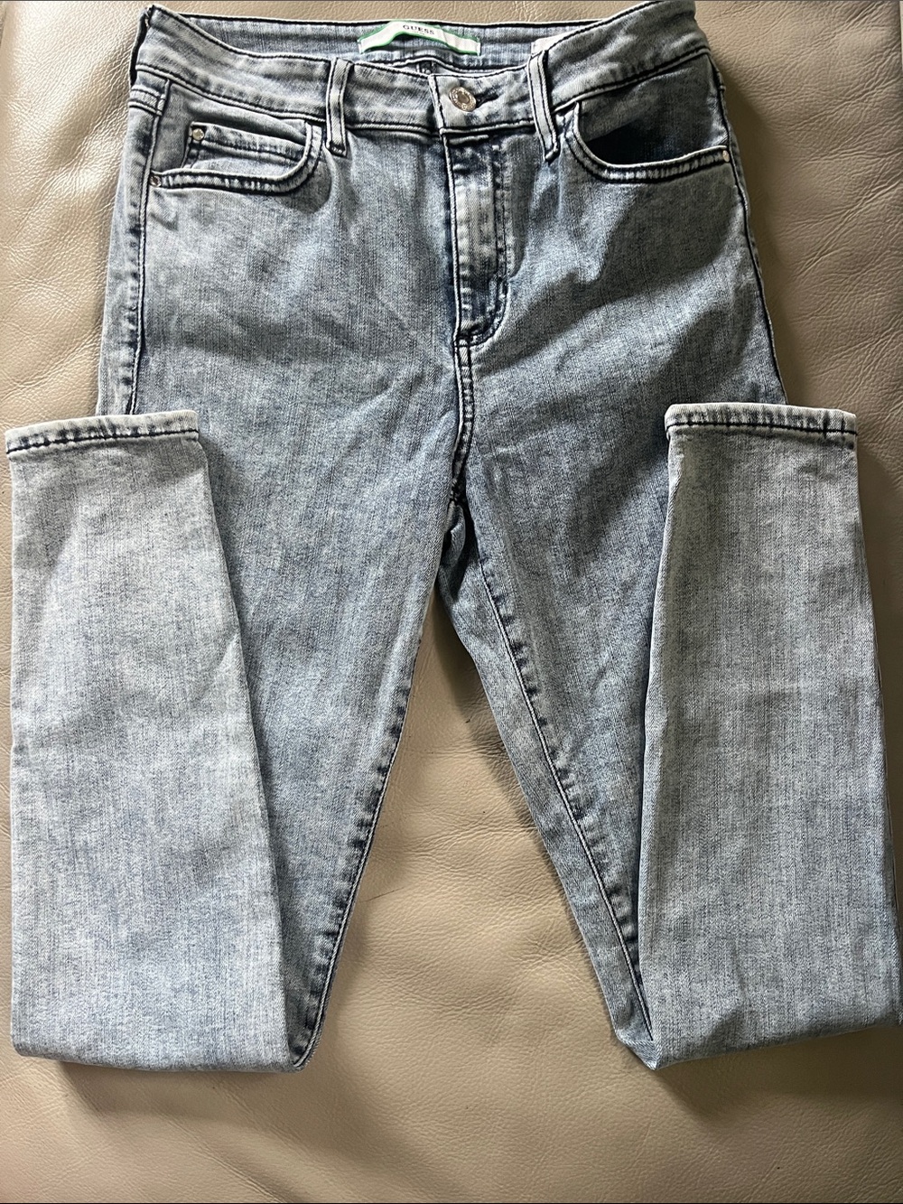 Guess Ladies Skinny Jeans in Washed Light Blue